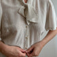 Pure silk ivory pois blouse