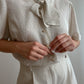 Pure silk ivory pois blouse