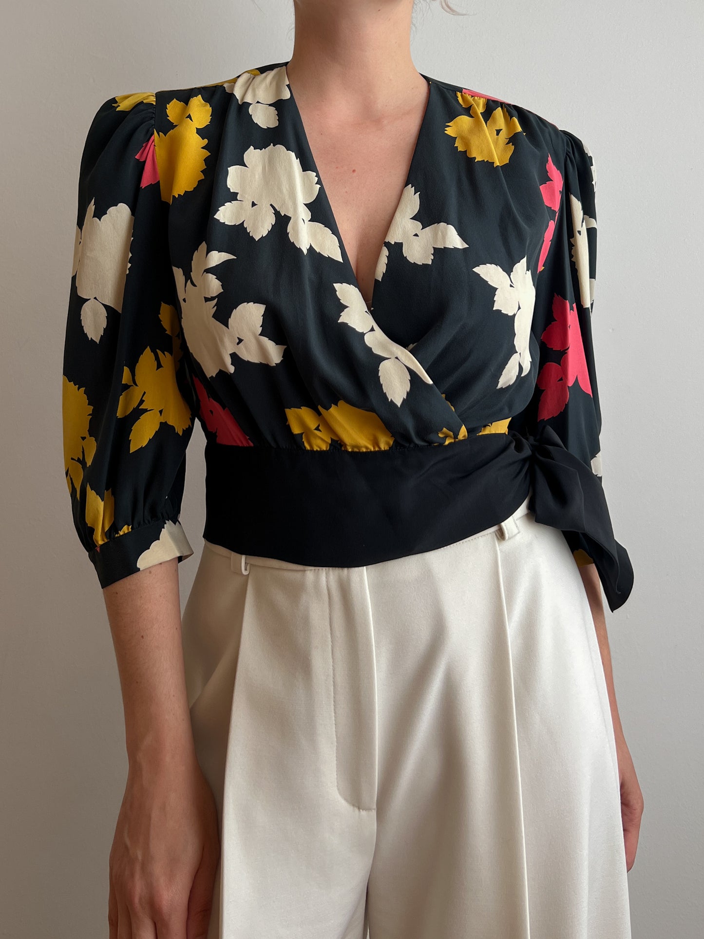 Pure silk floral blouse