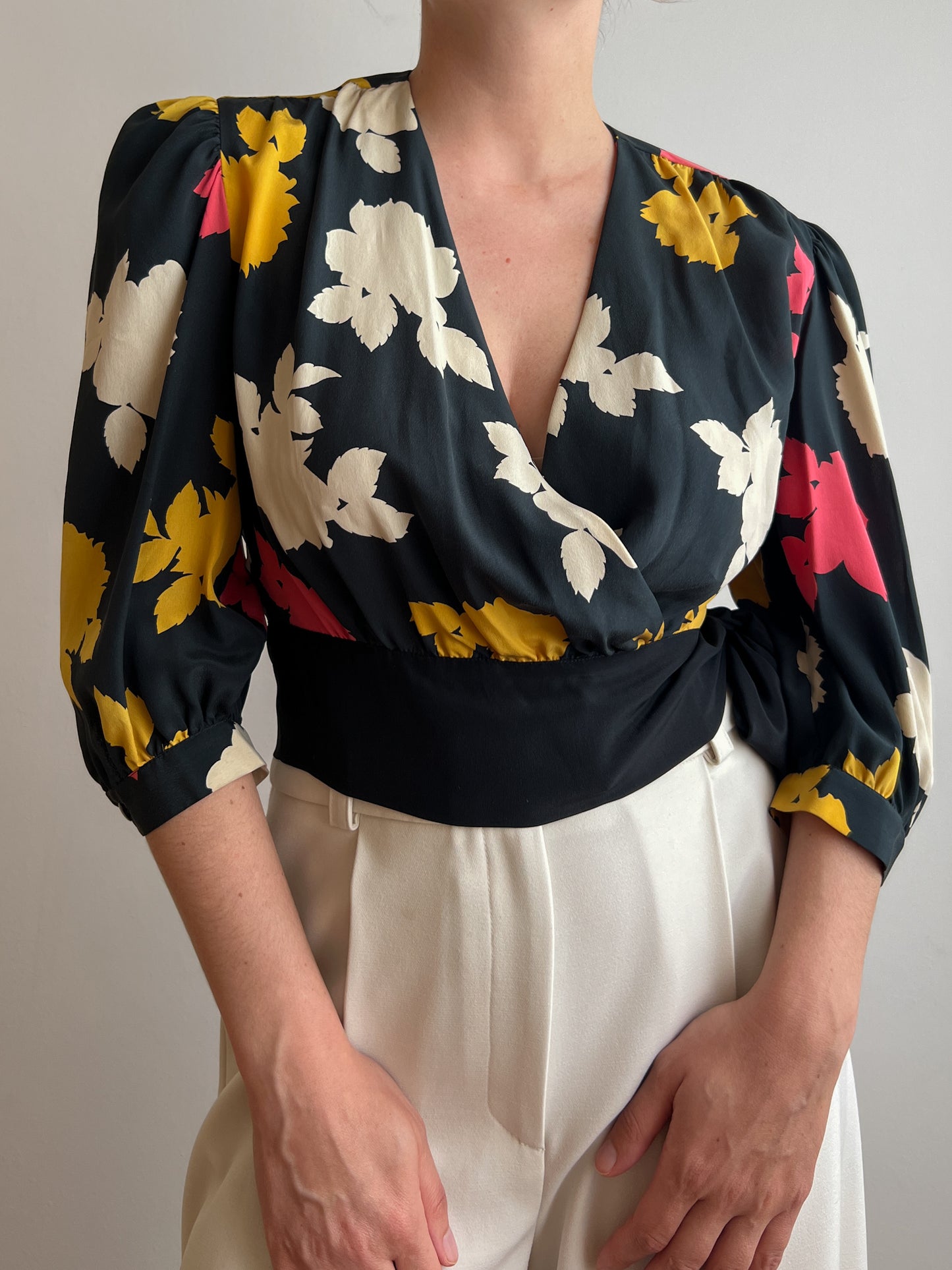 Pure silk floral blouse