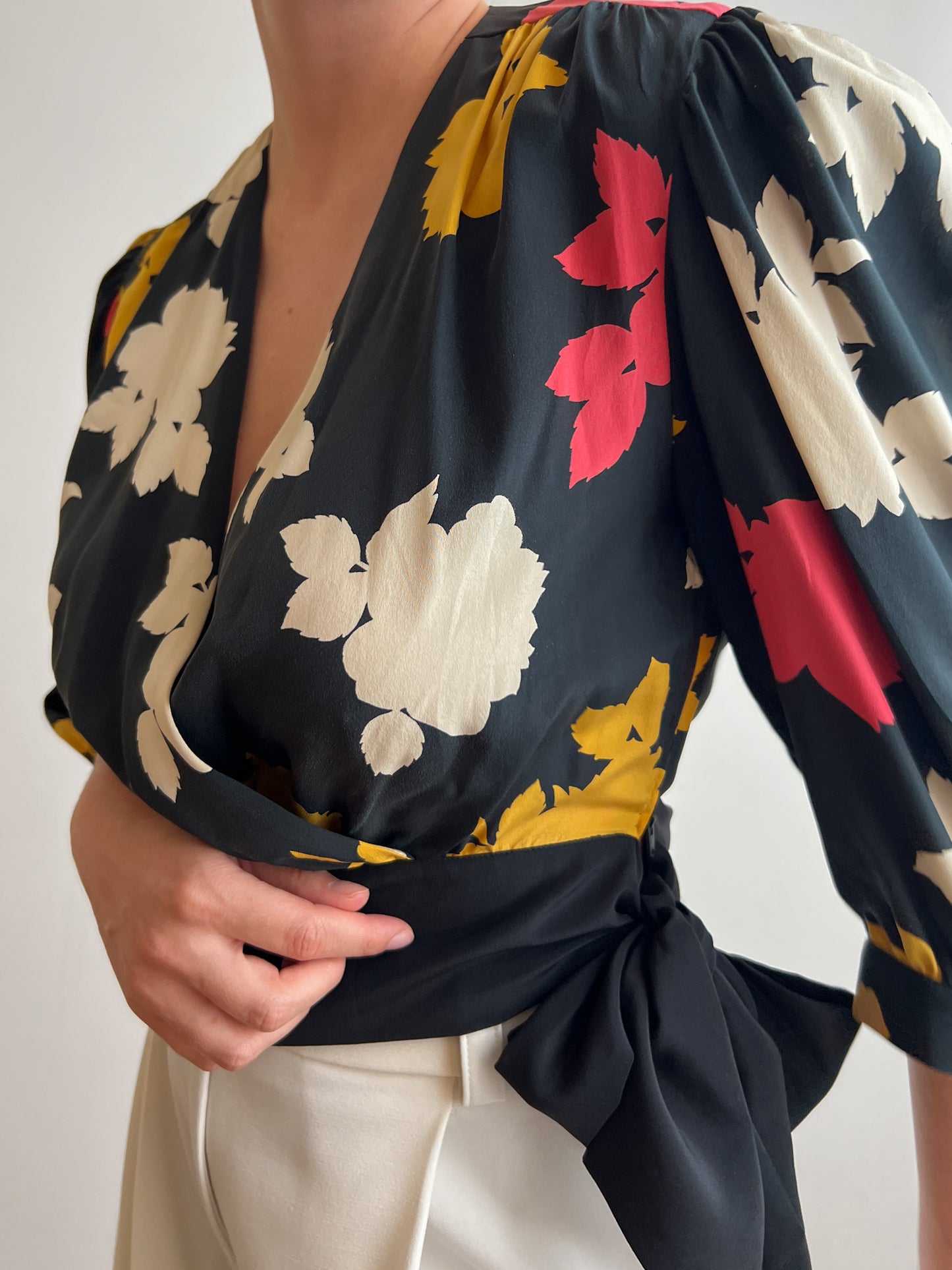 Pure silk floral blouse