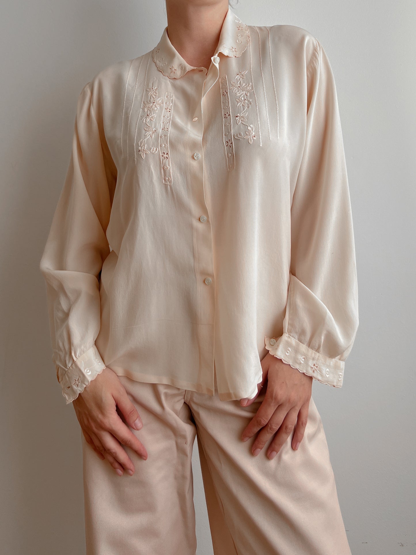 Pure silk romantic blouse