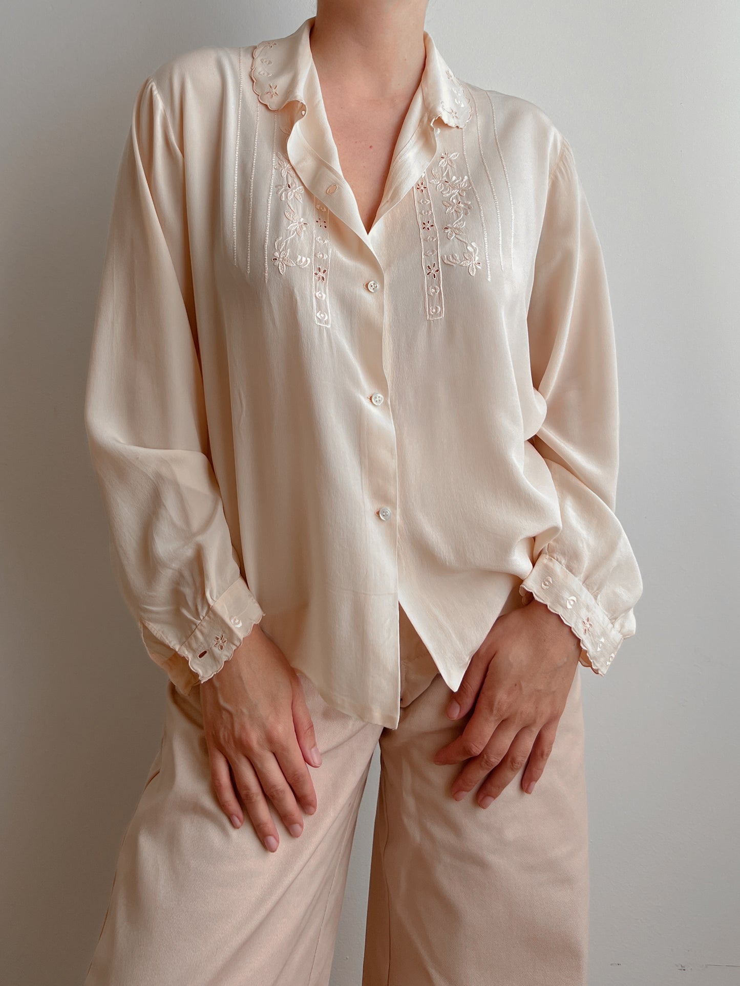 Pure silk romantic blouse