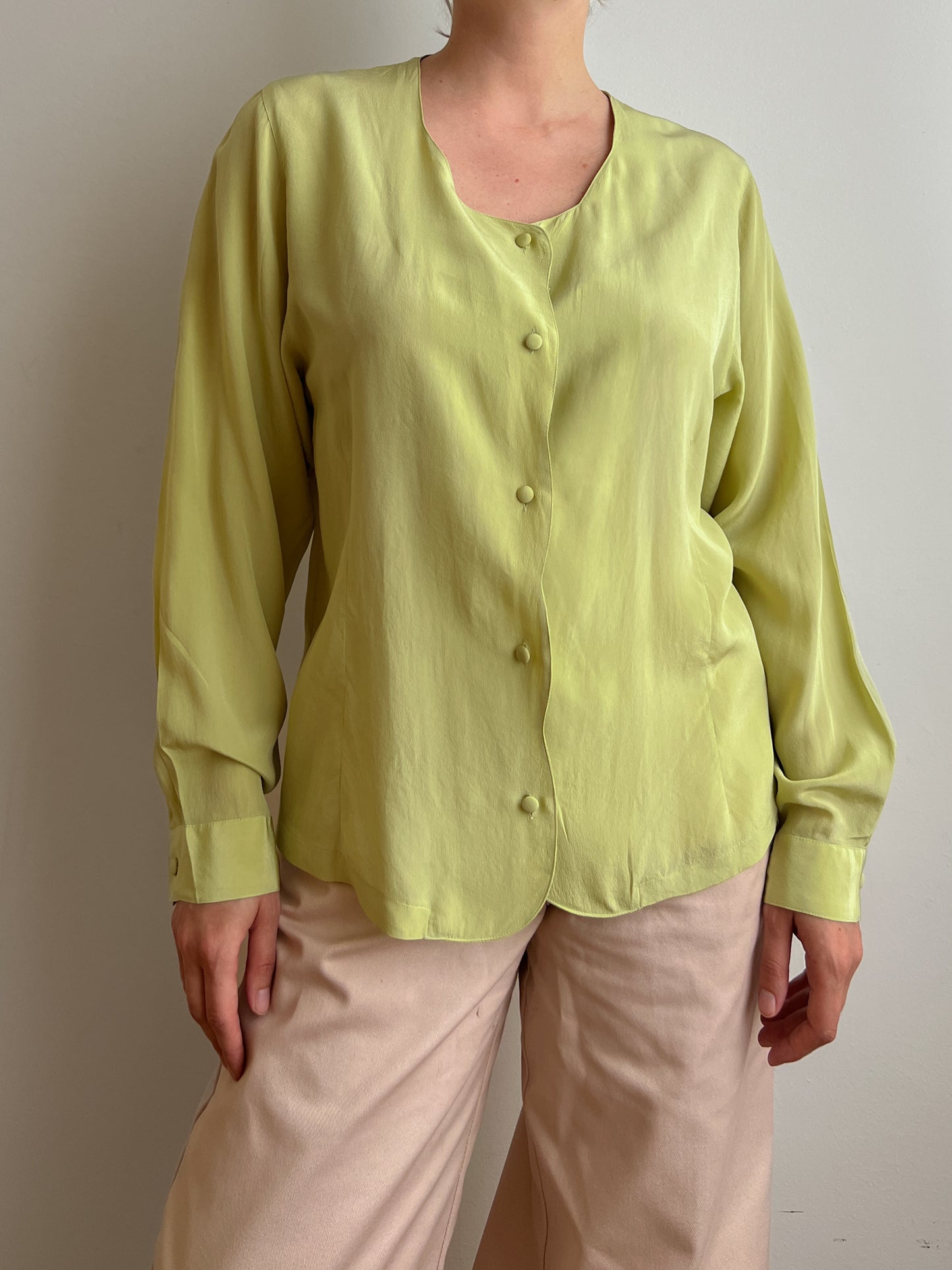 Pure silk green blouse