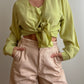 Pure silk green blouse