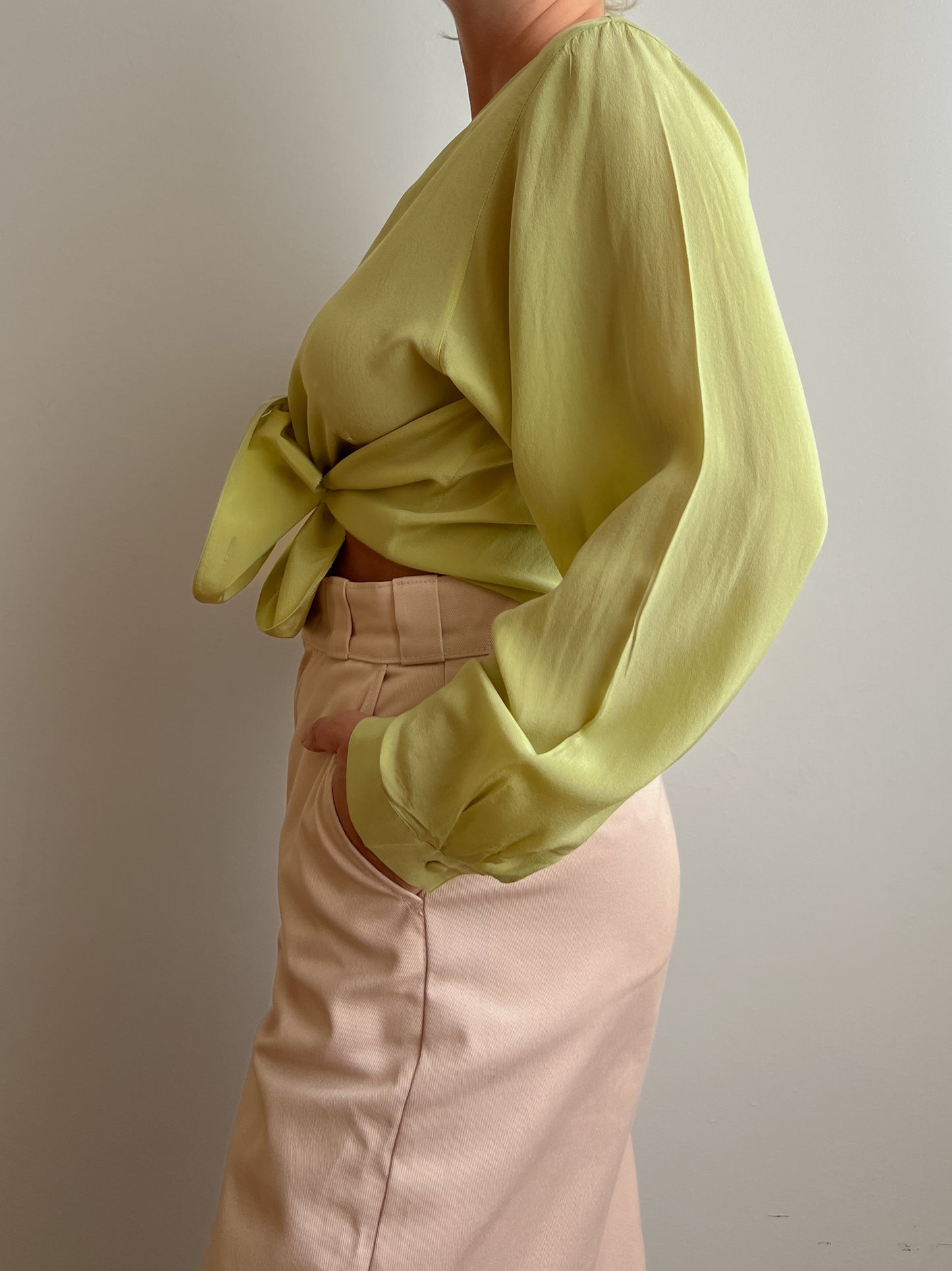 Pure silk green blouse