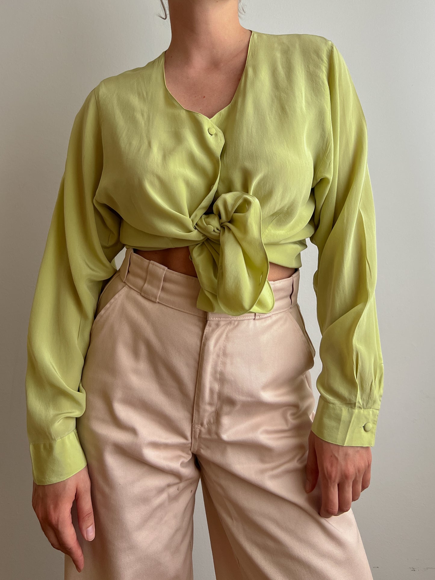 Pure silk green blouse