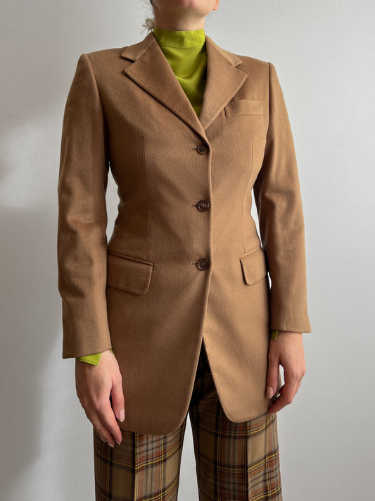 Wool and cashmere camel blazer