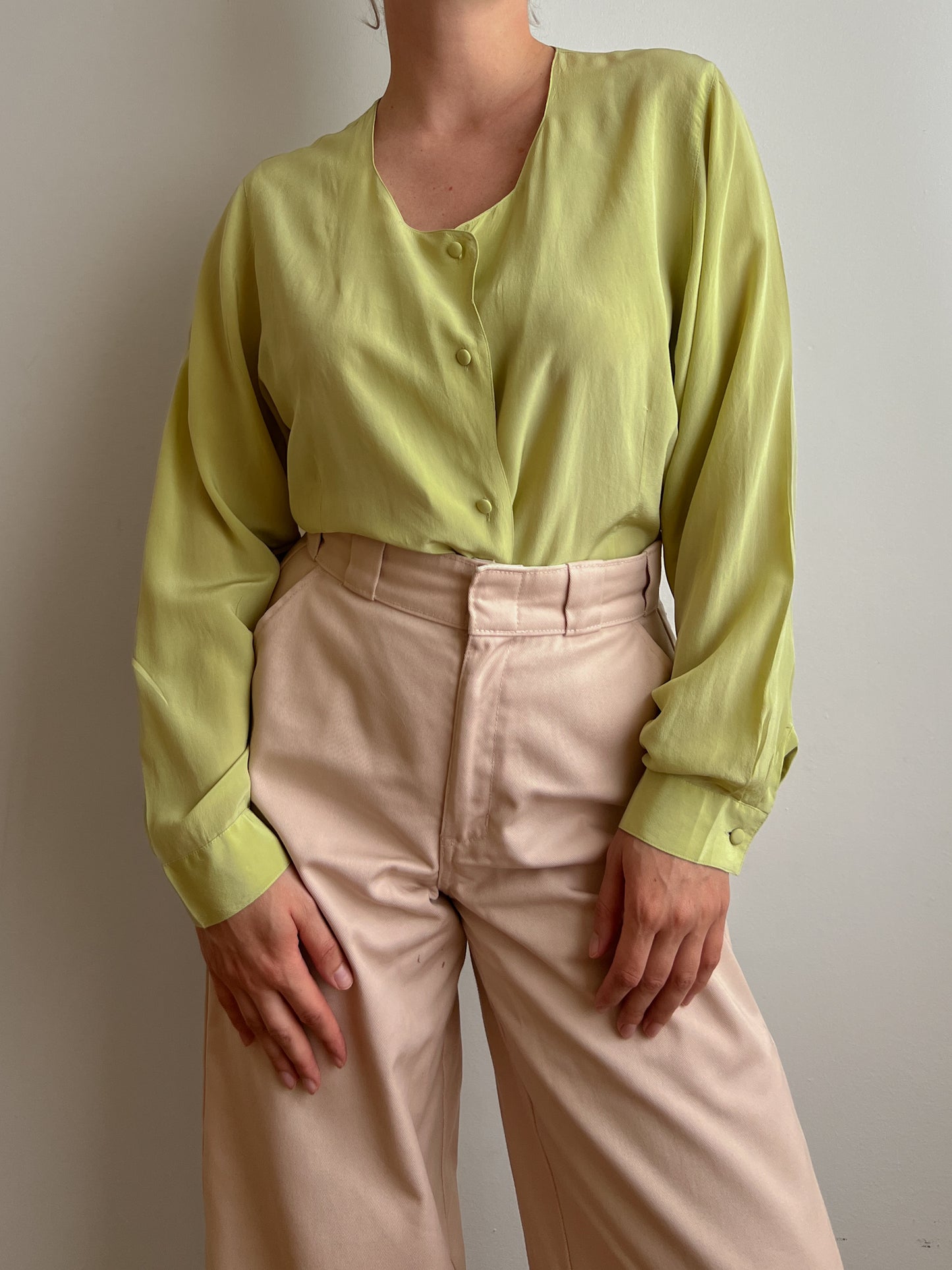 Pure silk green blouse