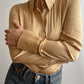 Silk blend gold shirt