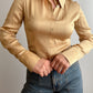 Silk blend gold shirt