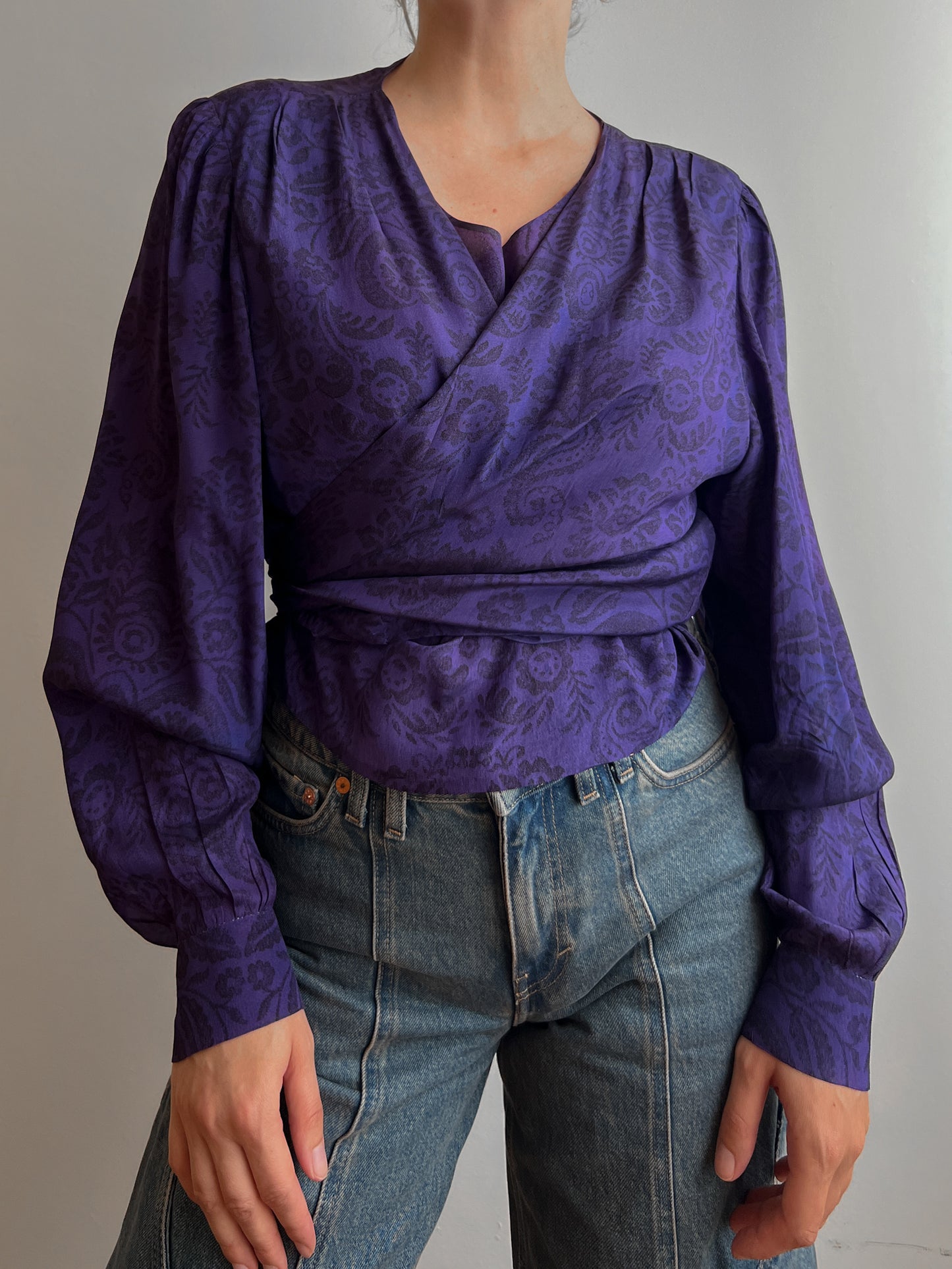 Pure silk purple blouse