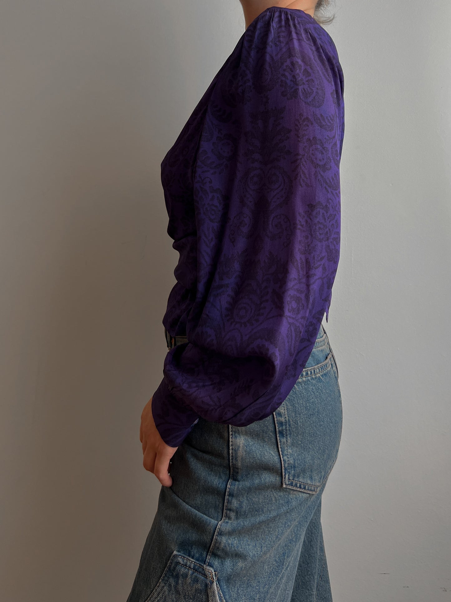 Pure silk purple blouse