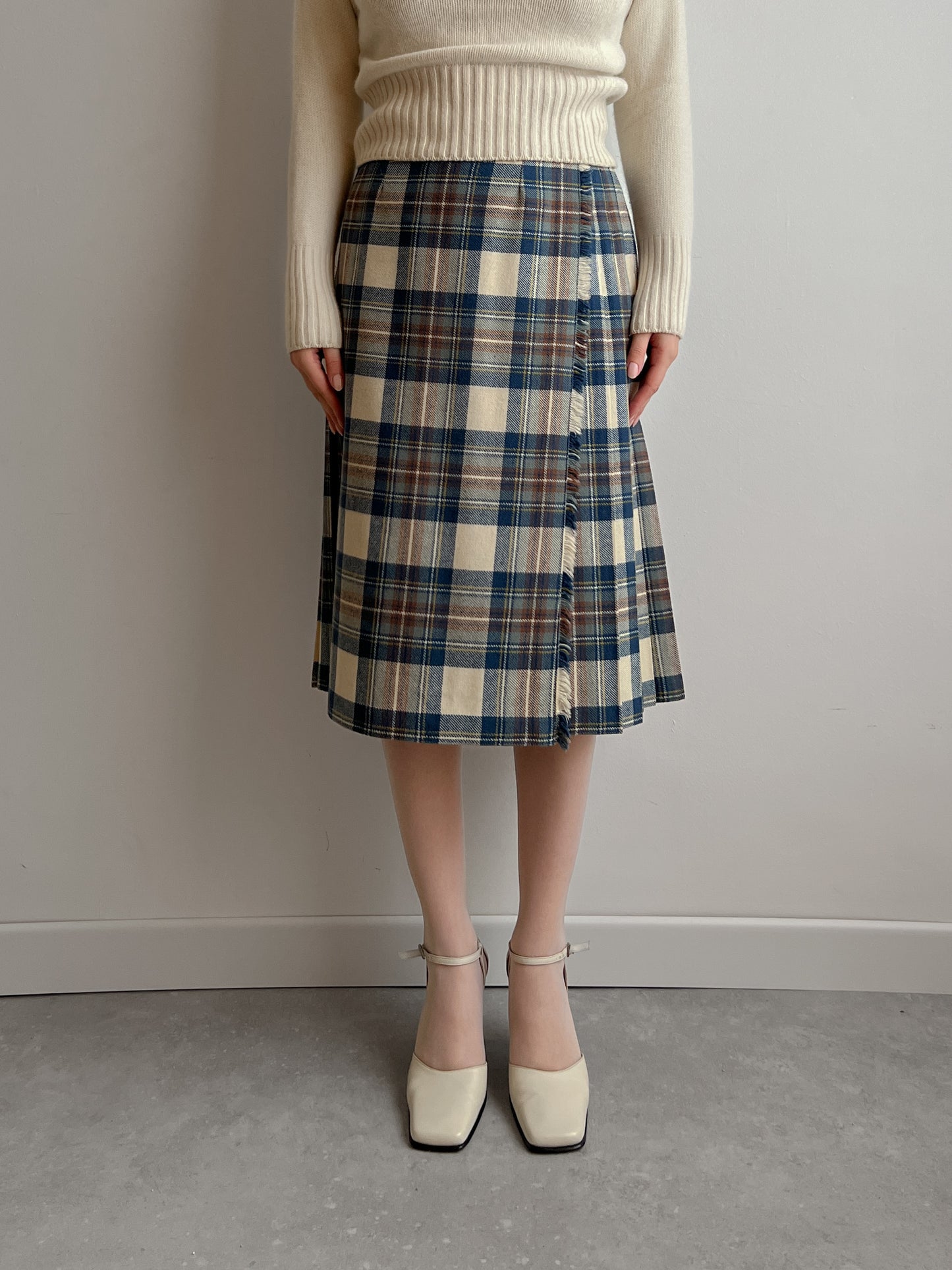 Made in Scotland pleated tartan skirt