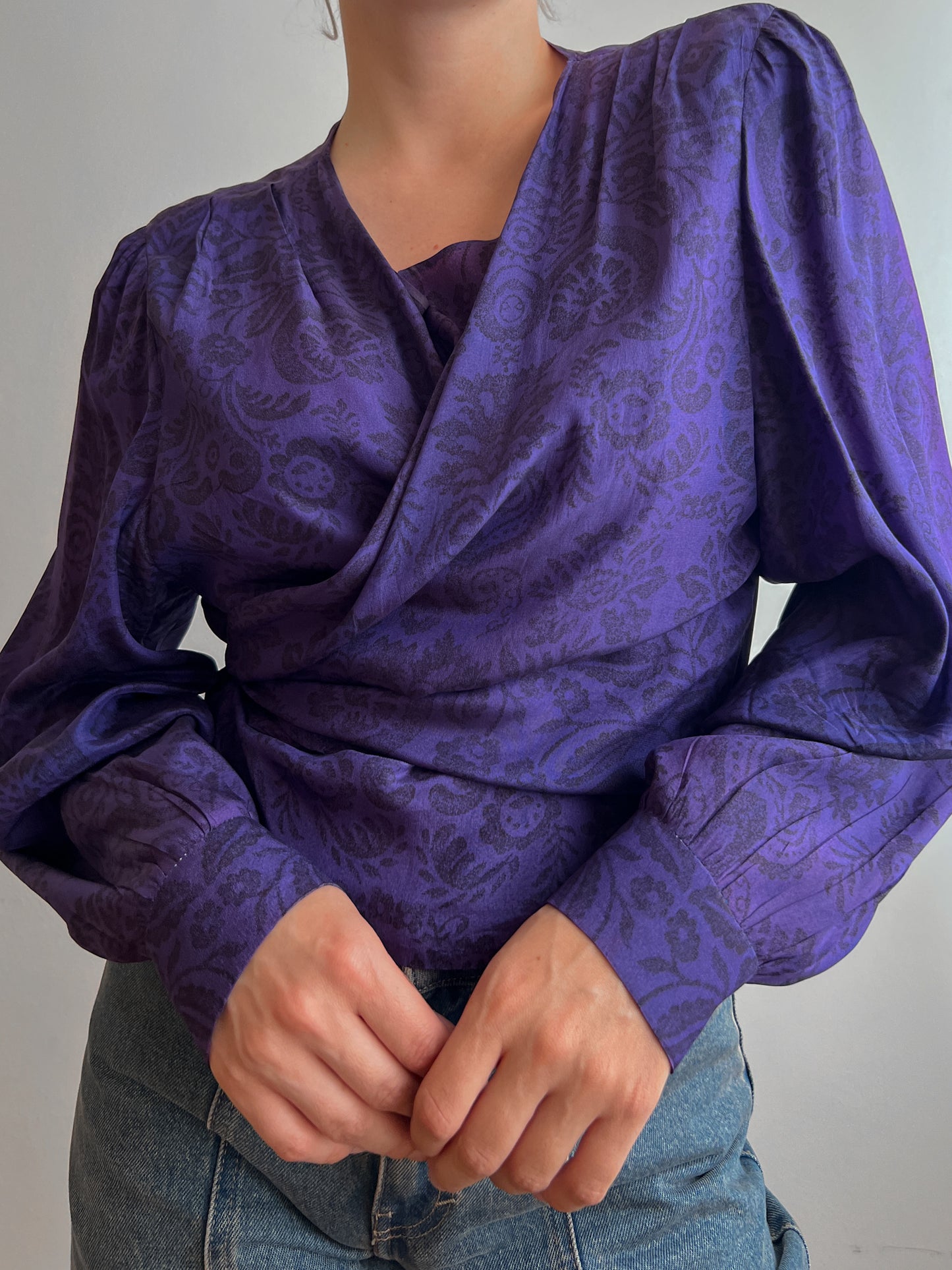 Pure silk purple blouse