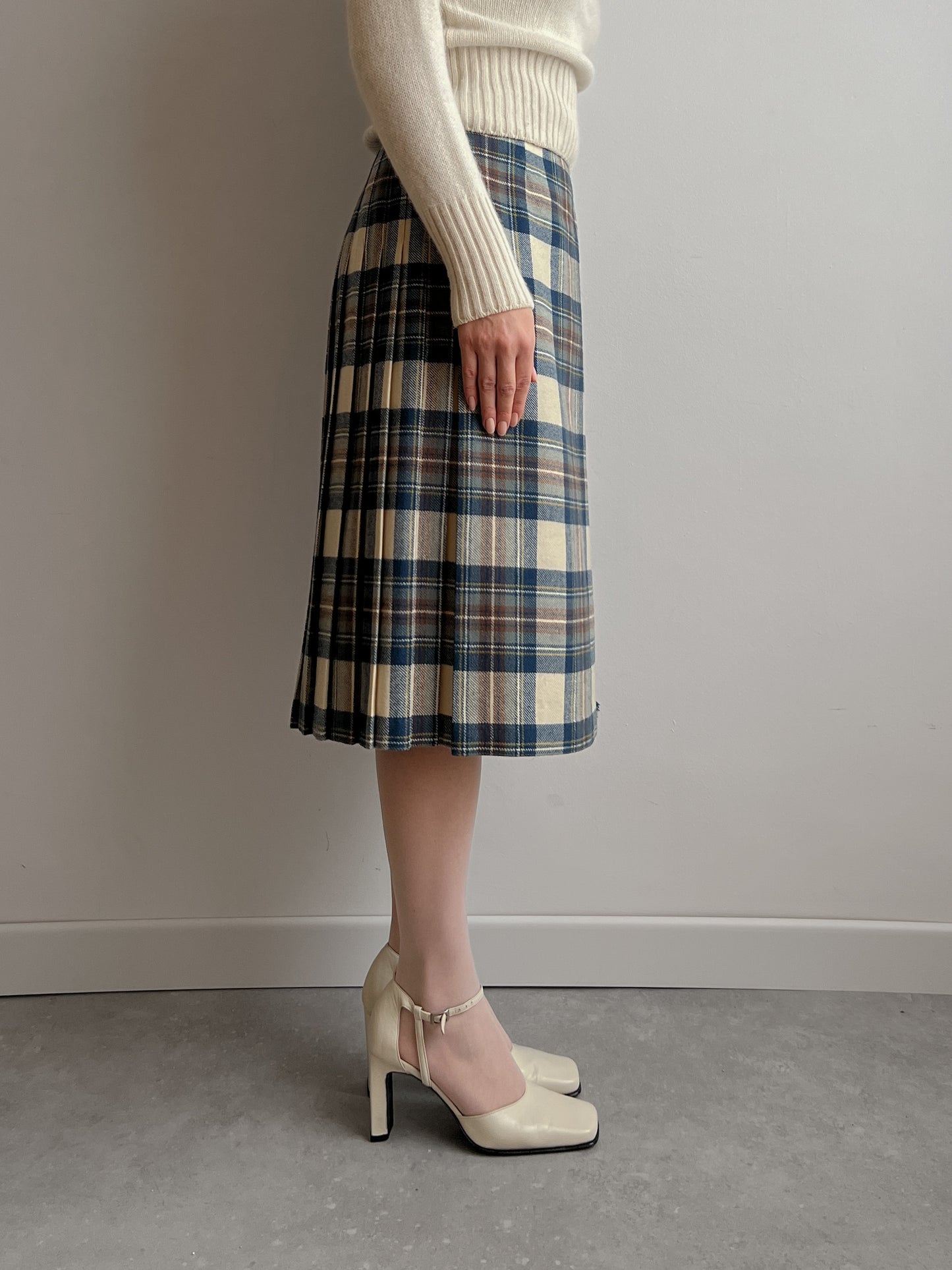 Made in Scotland pleated tartan skirt