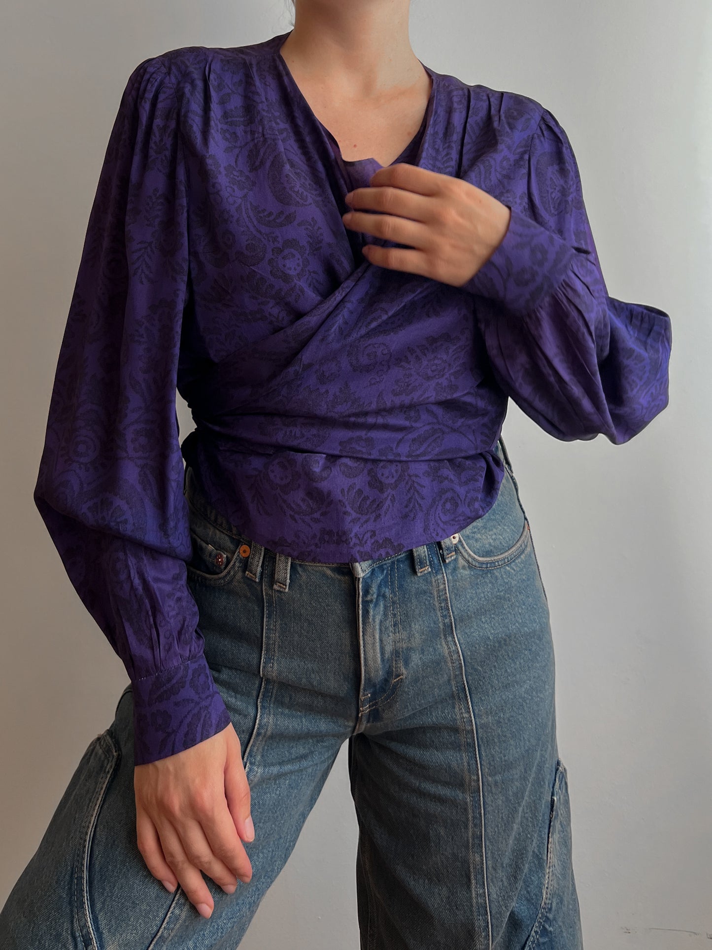 Pure silk purple blouse