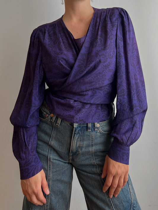 Pure silk purple blouse