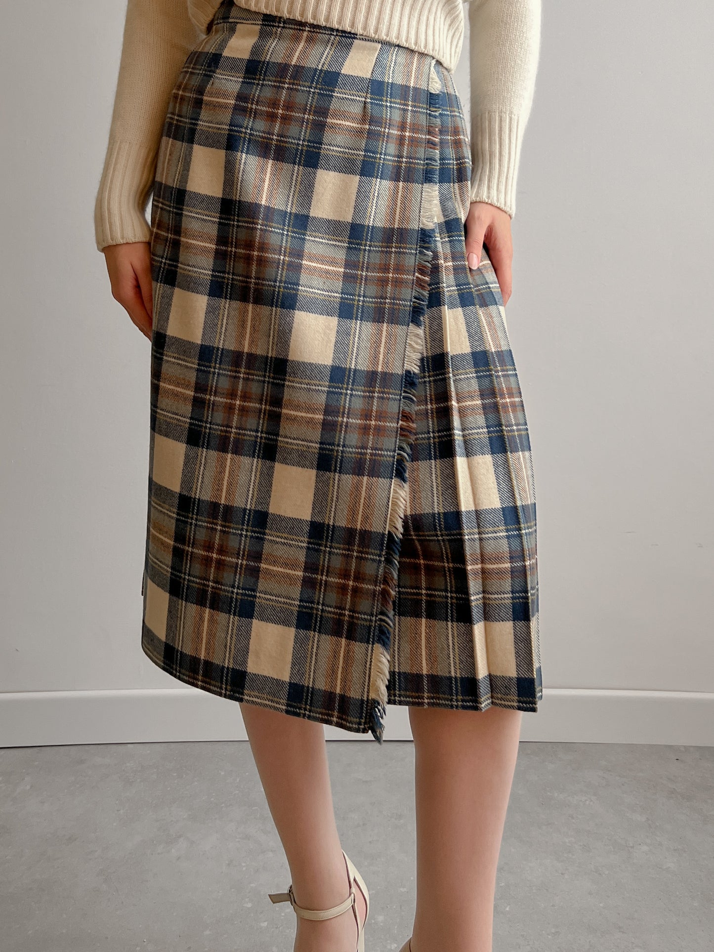 Made in Scotland pleated tartan skirt