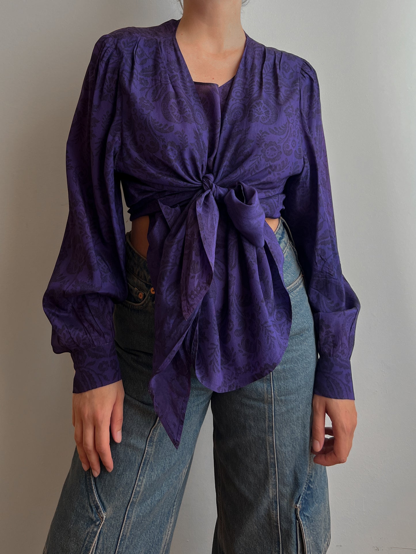 Pure silk purple blouse