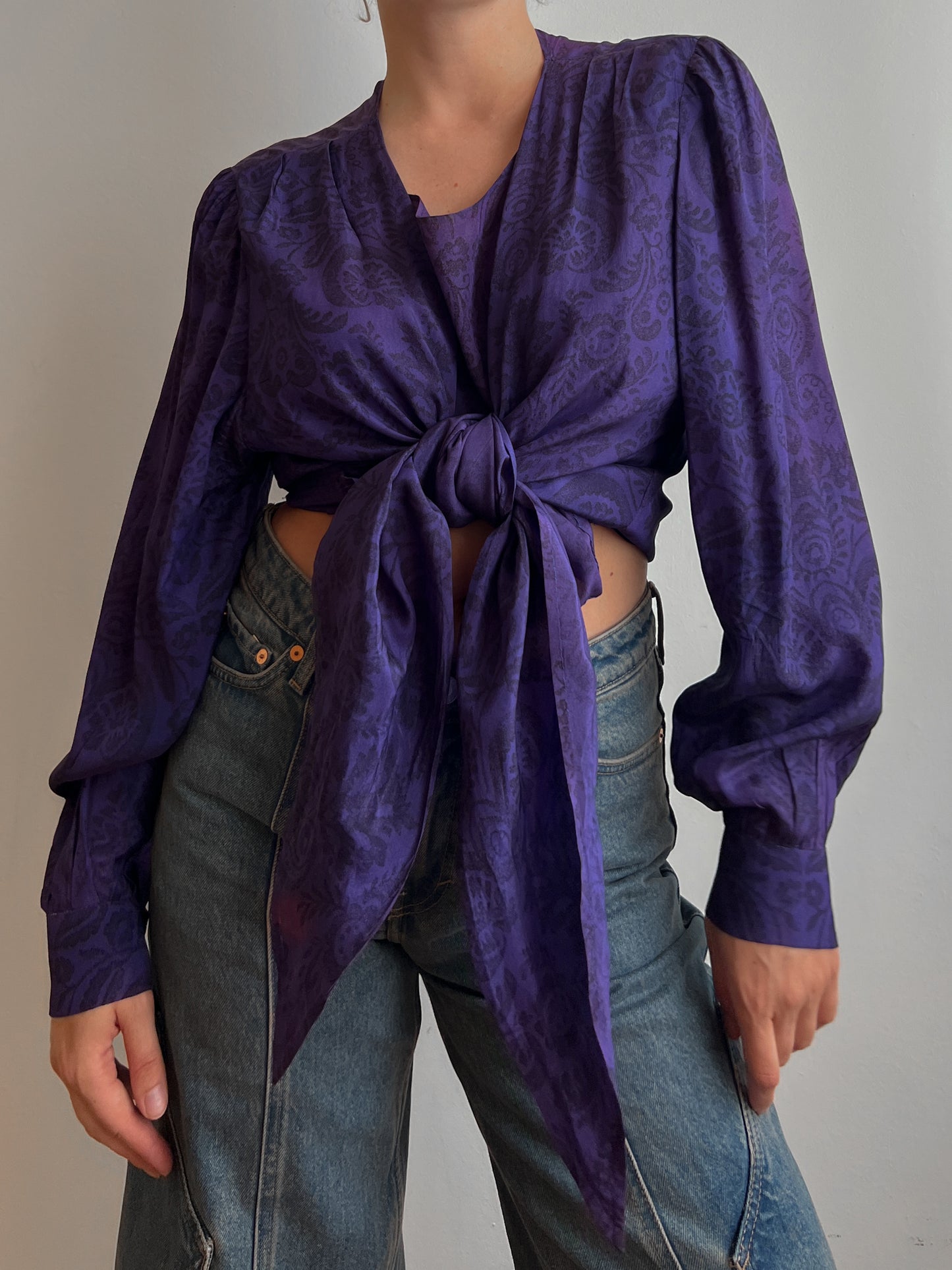 Pure silk purple blouse