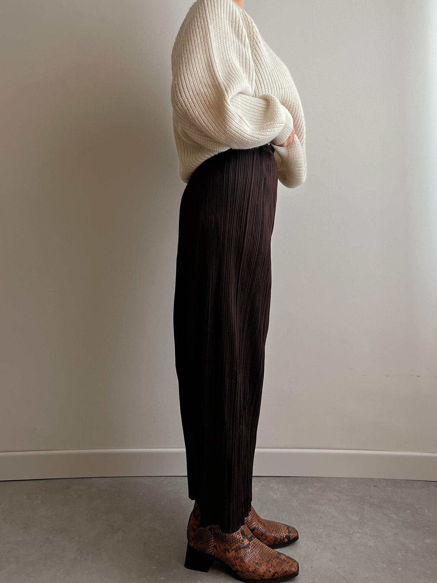 Issey Miyake Pleats Please brown skirt