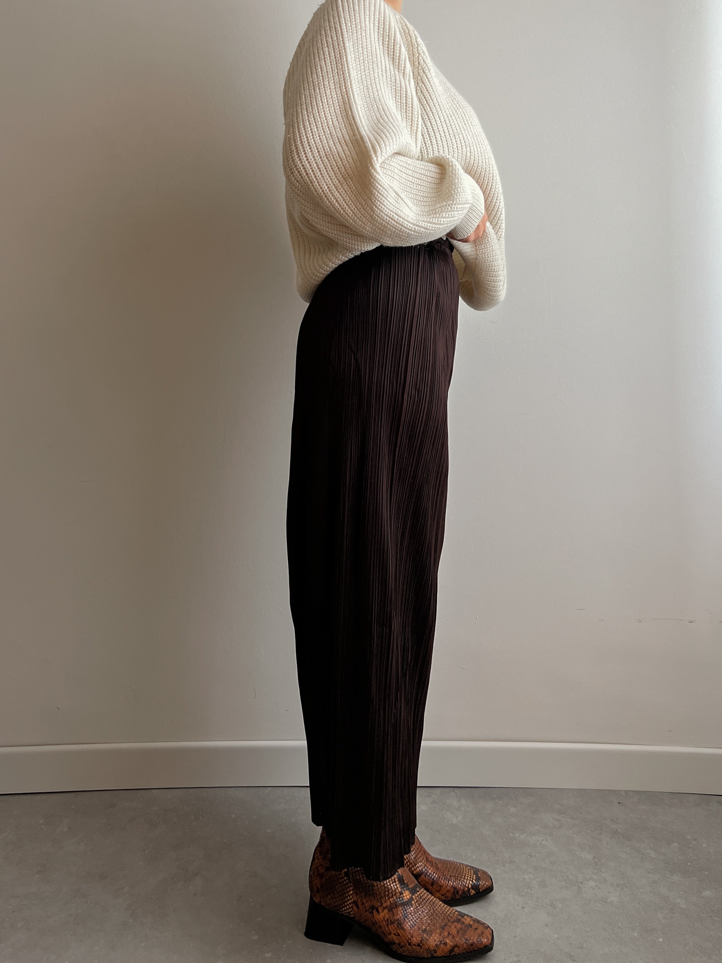 Issey Miyake Pleats Please brown skirt
