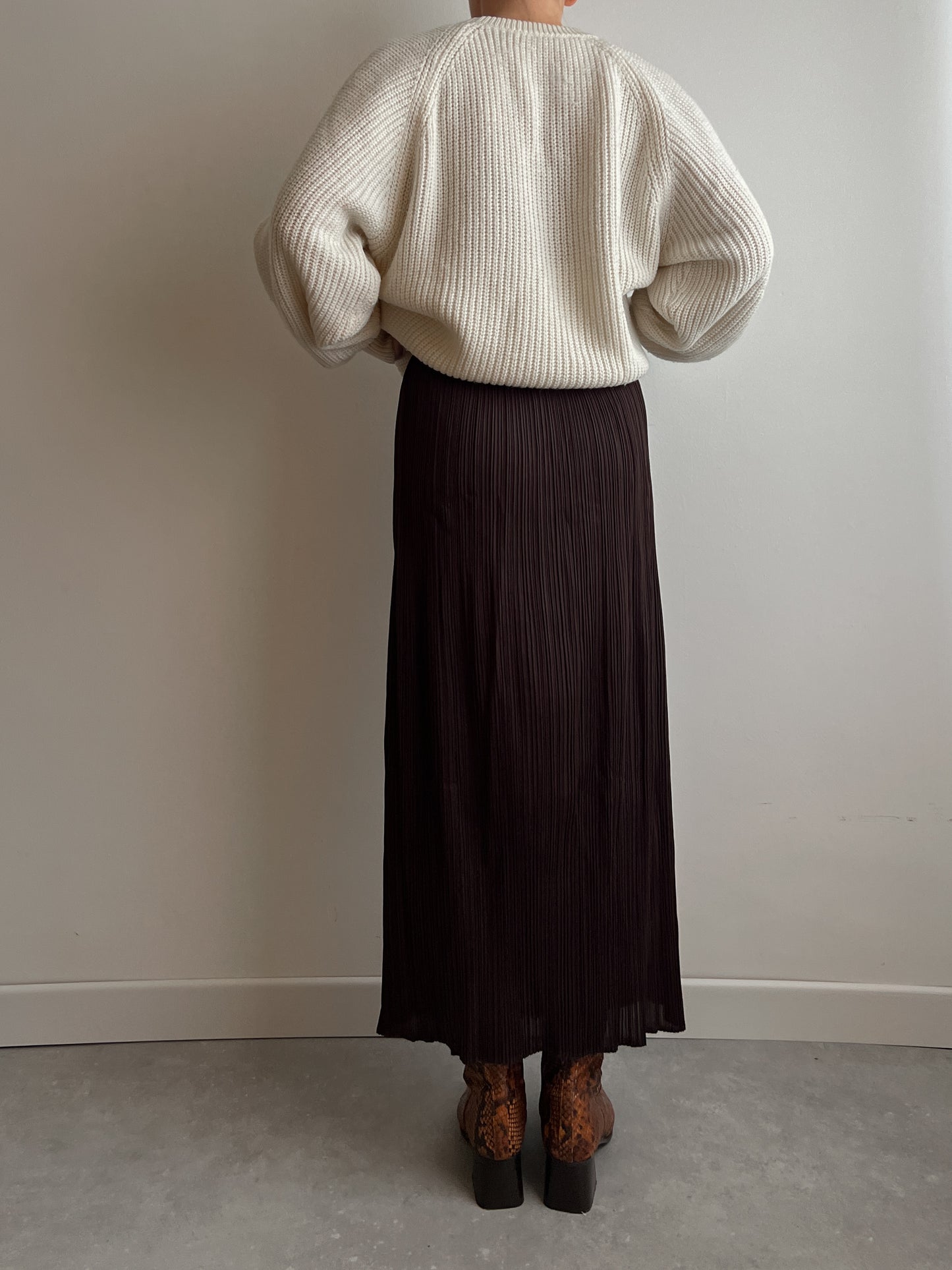 Issey Miyake Pleats Please brown skirt