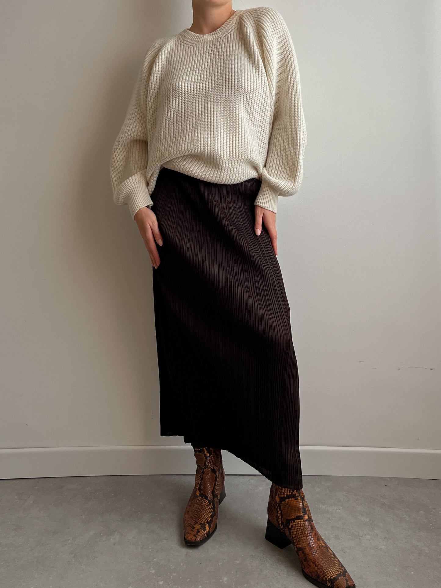 Issey Miyake Pleats Please brown skirt