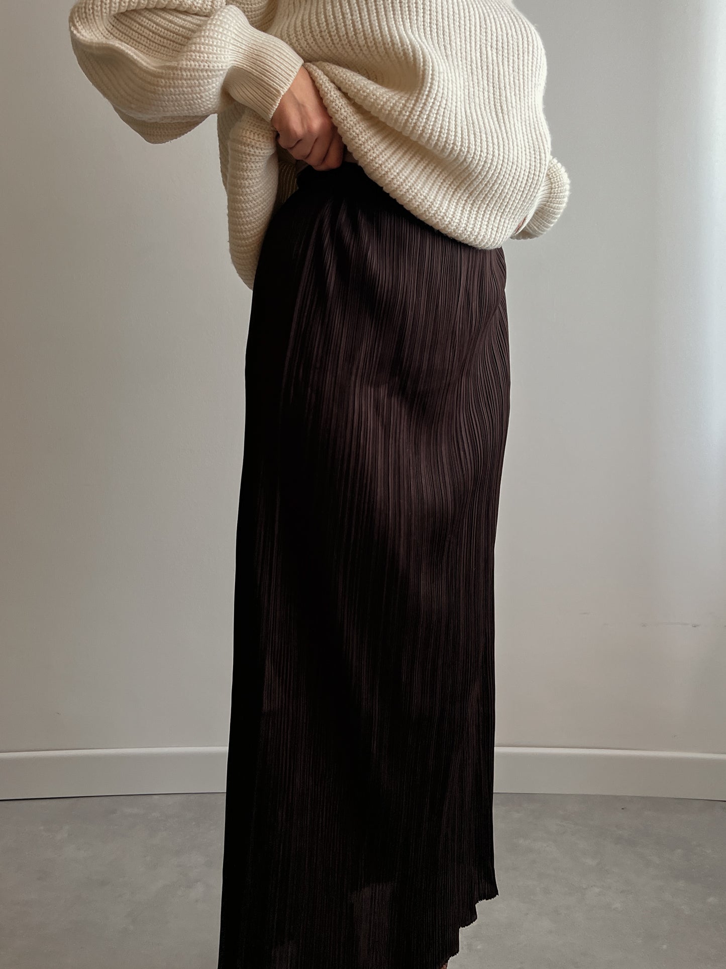 Issey Miyake Pleats Please brown skirt