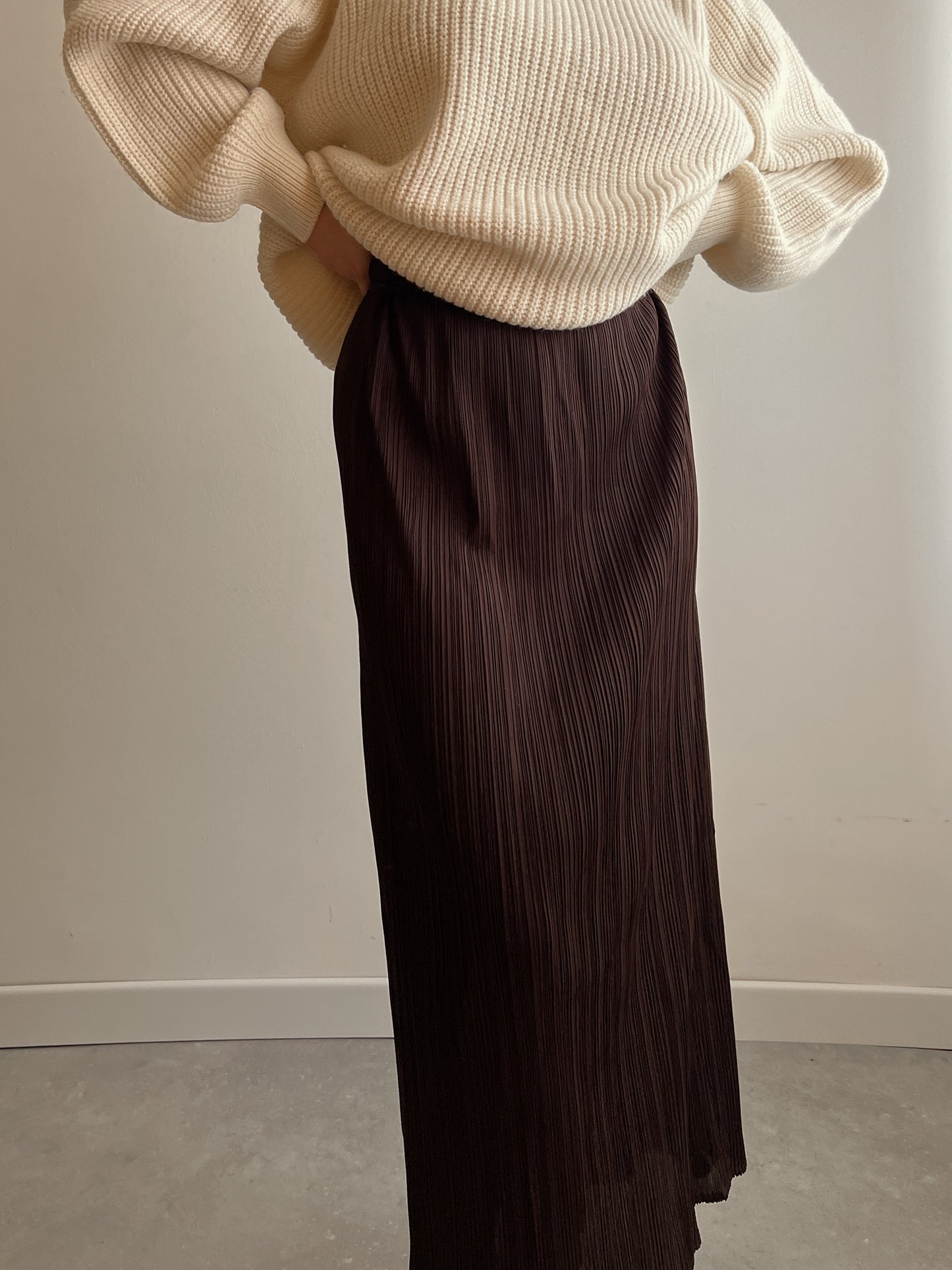 Issey Miyake Pleats Please brown skirt