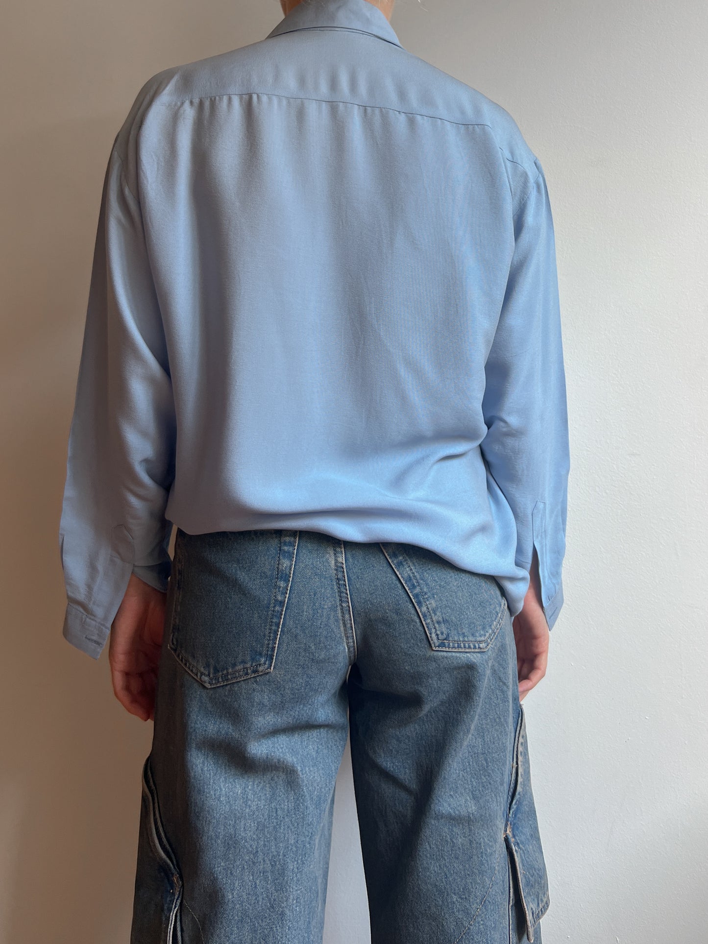 Pure silk blue shirt