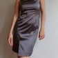 Satin grey sheath dress