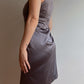 Satin grey sheath dress