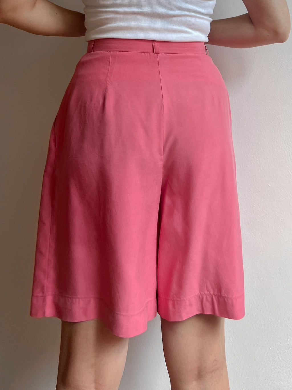 Pure silk pink bermuda