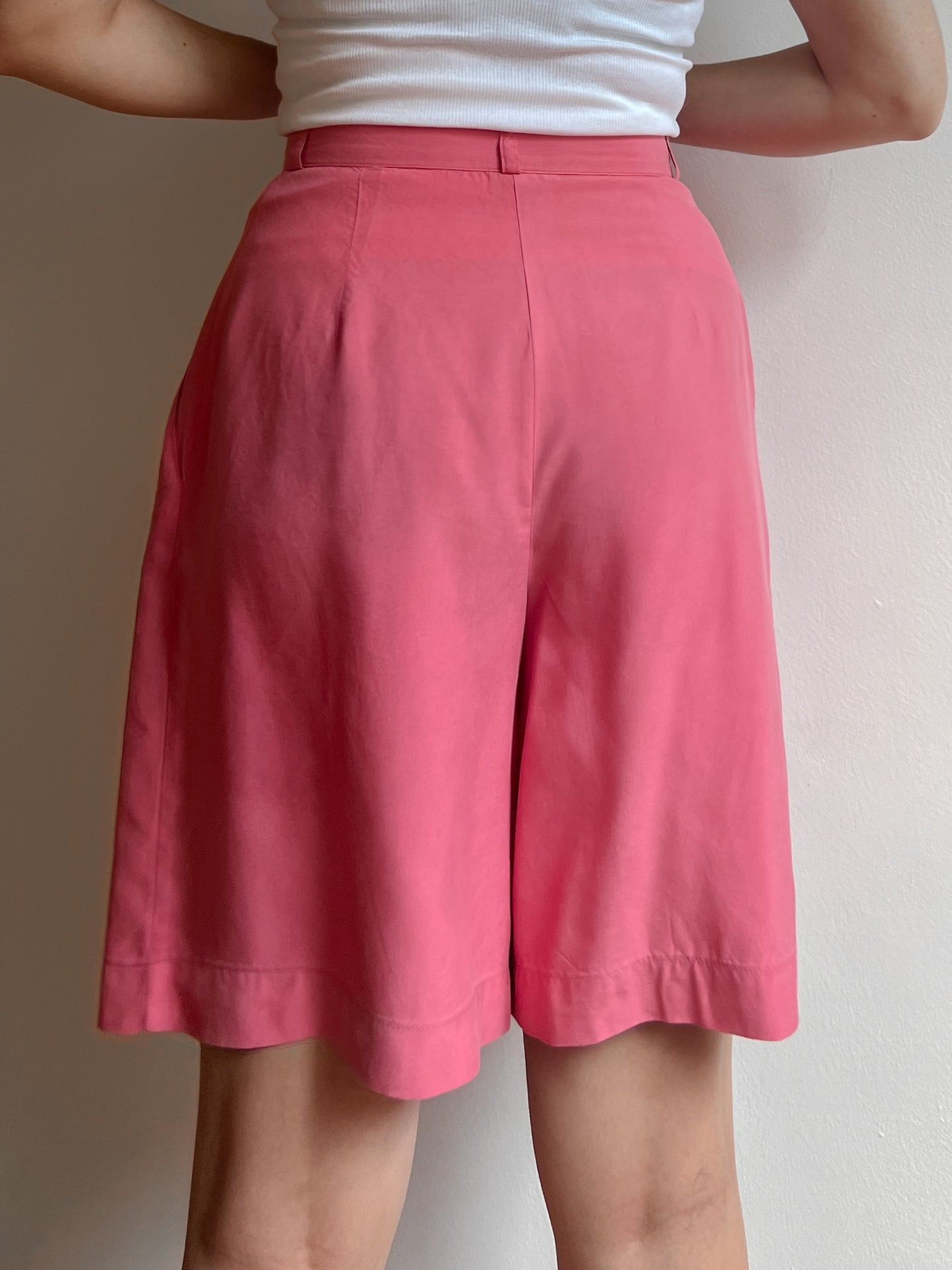 Pure silk pink bermuda