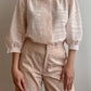 Pure cotton puff sleeves pink blouse