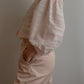 Pure cotton puff sleeves pink blouse