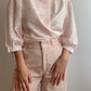 Pure cotton puff sleeves pink blouse