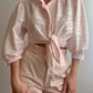 Pure cotton puff sleeves pink blouse