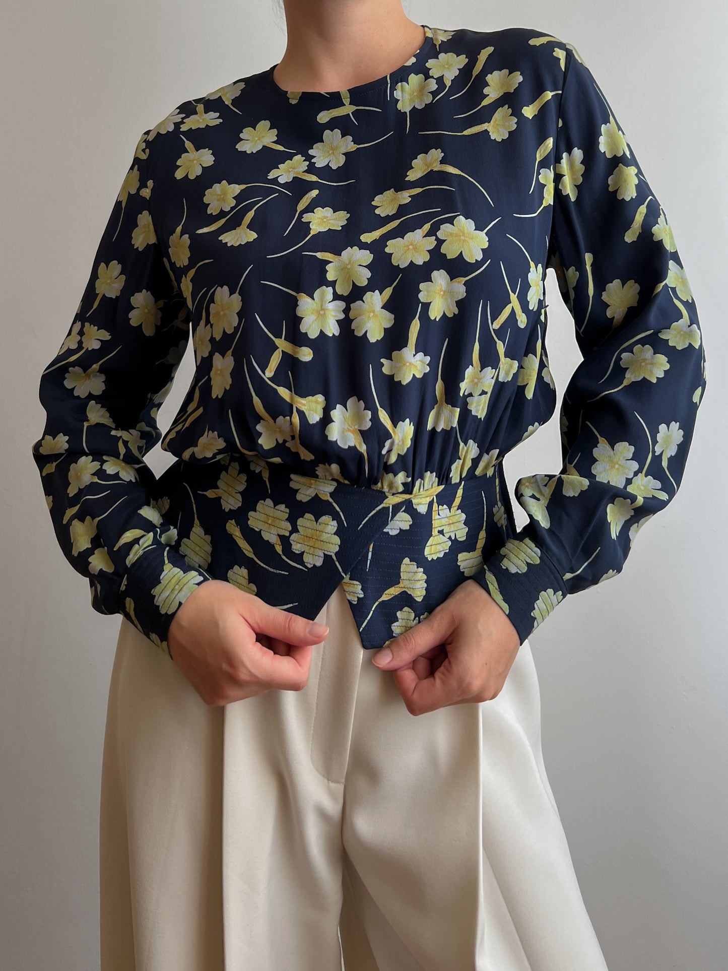 Pure silk floral blouse