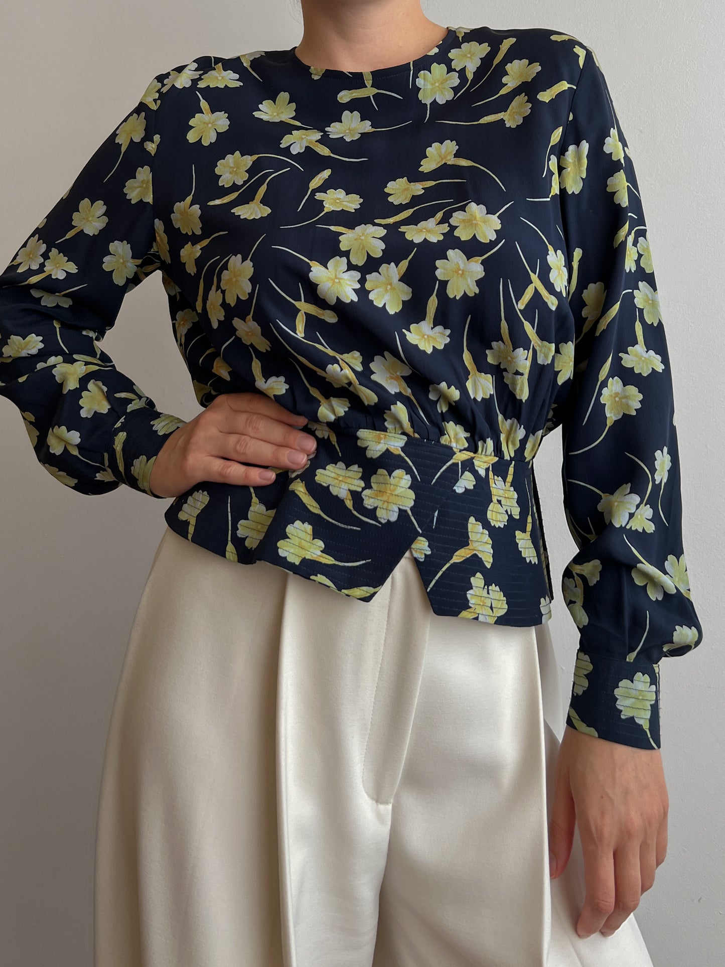 Pure silk floral blouse