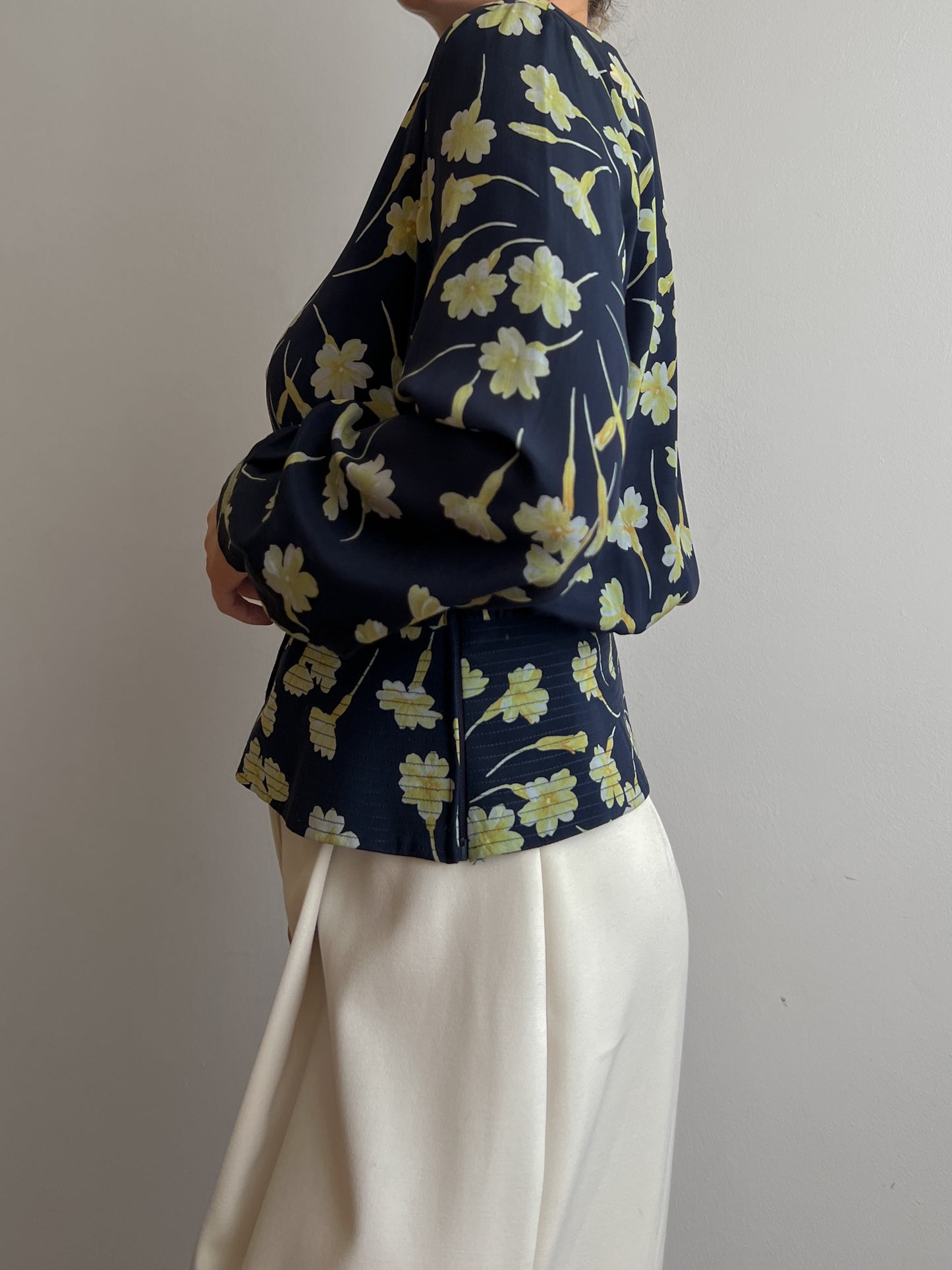 Pure silk floral blouse