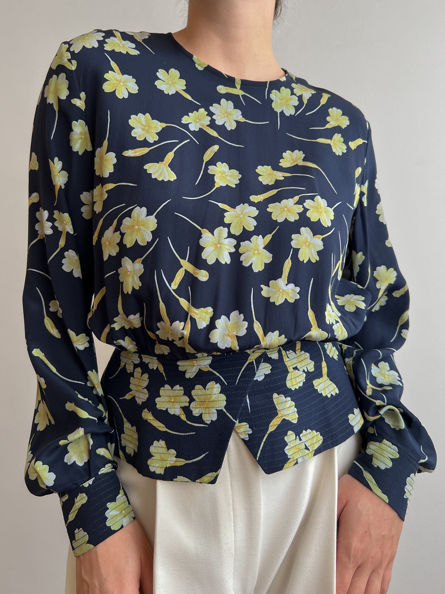 Pure silk floral blouse