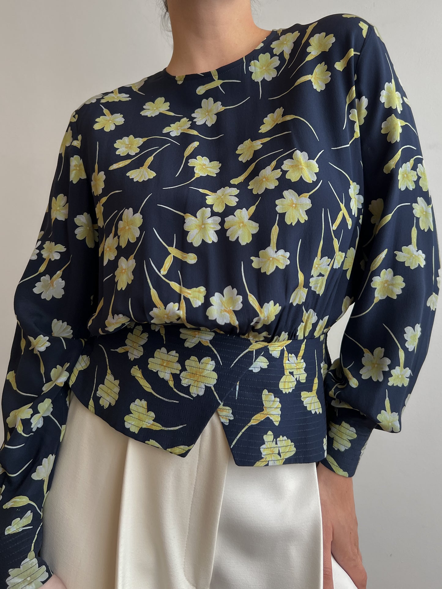 Pure silk floral blouse