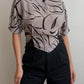 Pure silk black and white blouse