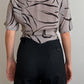 Pure silk black and white blouse