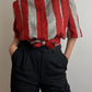 Pure linen striped blouse