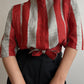 Pure linen striped blouse