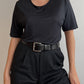 Pure silk black t-shirt